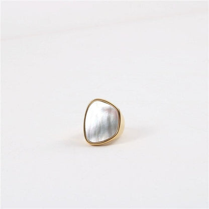 Close-Up of Mother of Pearl Stone on Leticia Ring